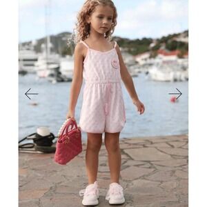 Lola + the boys CHECKERED EMOJI ROMPER girls 8
